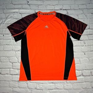 Adidas Climacool Dri Fit T Shirt Active Training Men’s Size L orange black